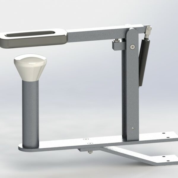 HS-02-01 STANDAARD HELMSTEUN || Montage d.m.v. beugel aan onderzijde. Lengte hart montagegaten tot hart oplegbol: 335mm