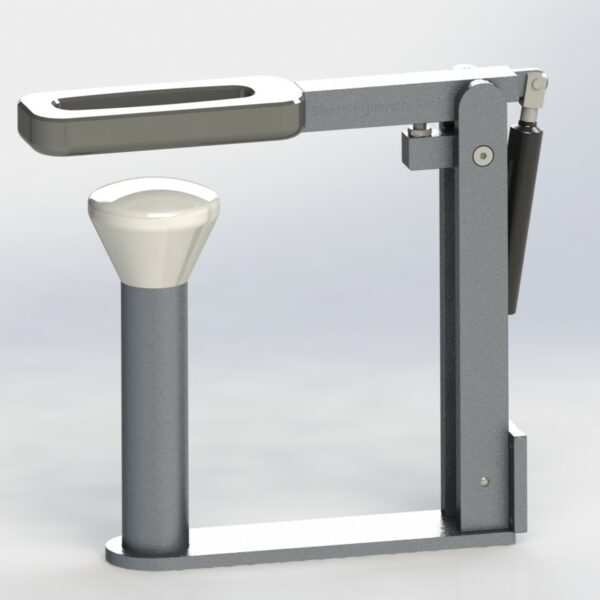 HS-03-03 STANDAARD HELMSTEUN kort || Montage d.m.v. wand montageplaat. Lengte montageplaat tot hart oplegbol: 220mm